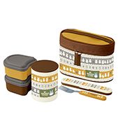 超軽量コンパクトフォークケース付保温ランチジャー付ランチボックス となりのトトロ (小トトロ)